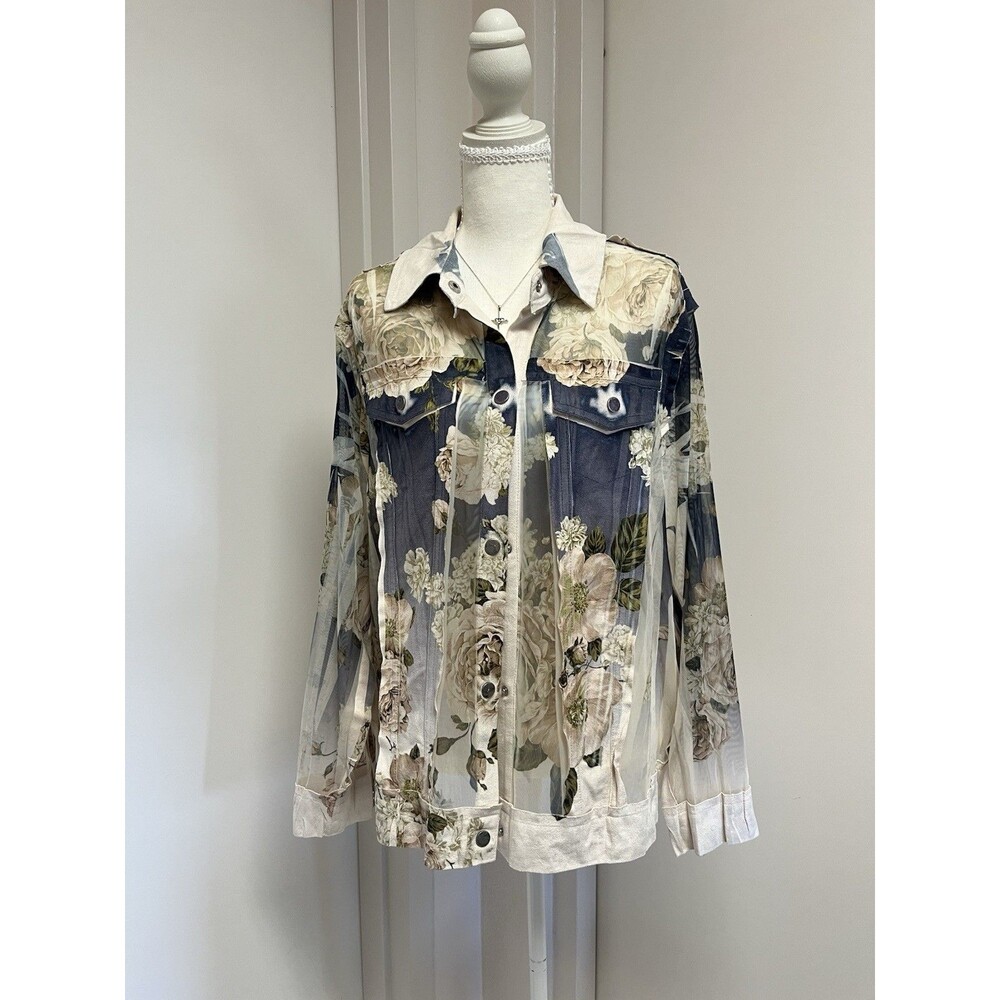 Origami By Vivien Multicolor Cottage Floral Artsy Festival Hippie L | Shirt